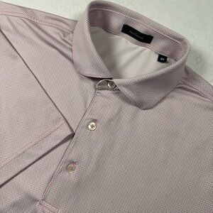 Turtleson Men’s M‎ Pink Micro‑Check Performance Polo